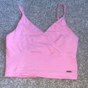 Pink Hollister cropped tank top.